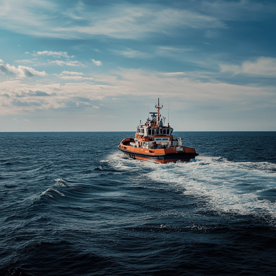 Coast guard vessel with Starlink equipment