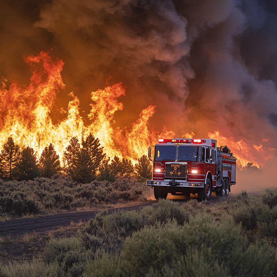 Fire truck with Starlink deployment