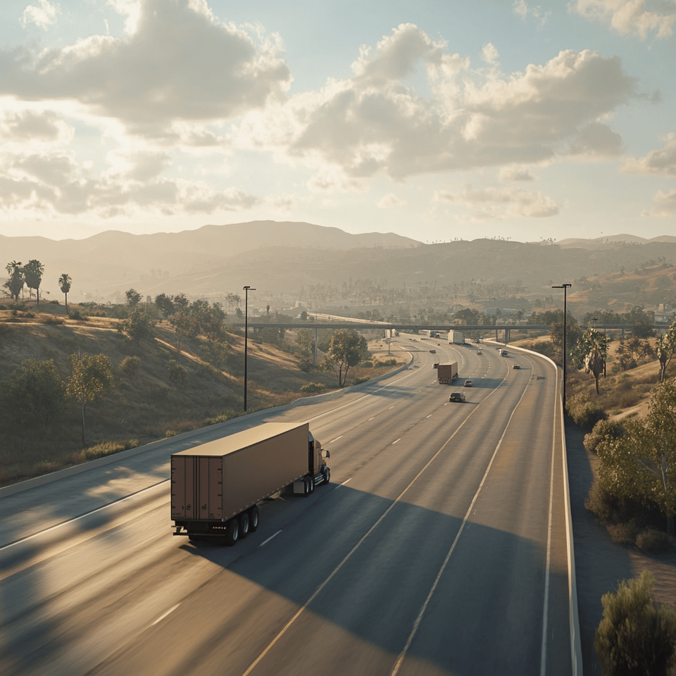 Highway fleet truck with Starlink deployment