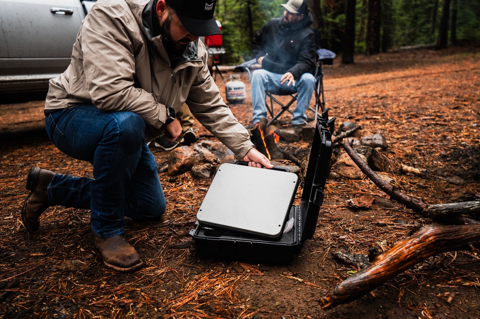 Veritas Starlink kit being set up in the field