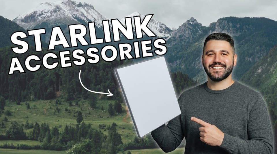 Starlink Mini setup with travel accessories for internet anywhere