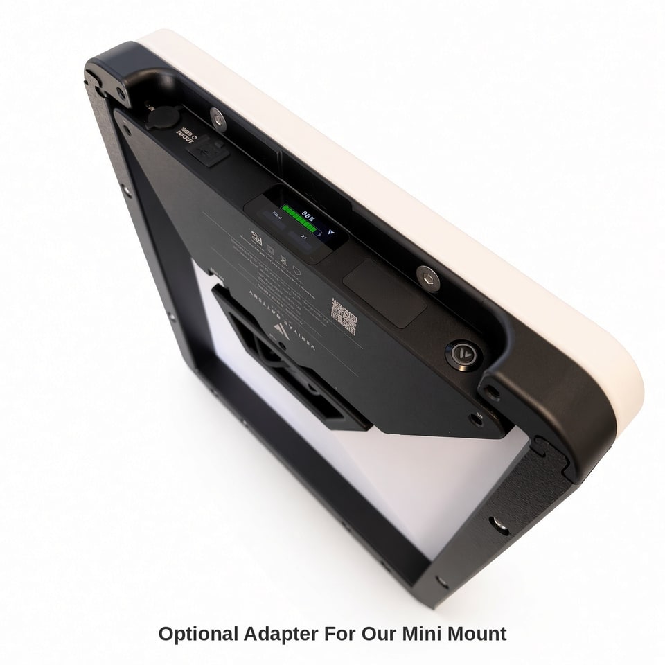 Veritas 5-Hour Battery and Starlink Mini Mount shown at an angle