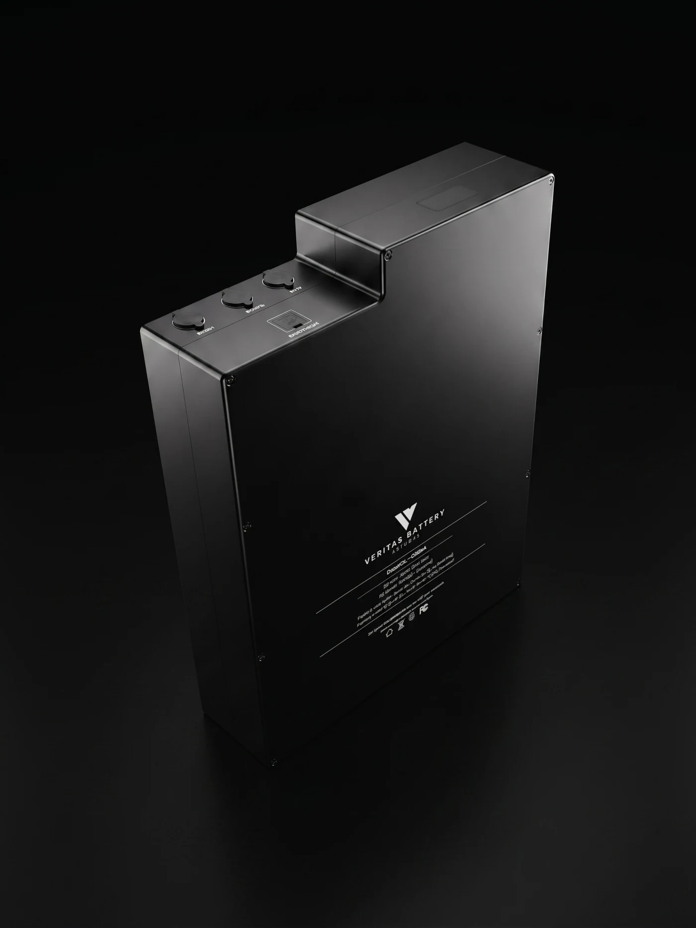 Rear angle of the 45-Hour Battery + Case battery showing its spec side