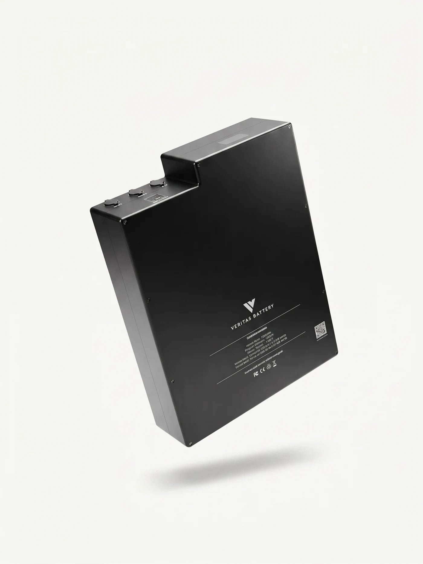 Floating rear angle of the 45-Hour Battery + Case battery on a light background